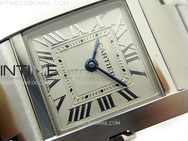 Tank Francaise Ladies 21.2mm SS 8848F 1:1 Best Edition Silver Dial on SS Bracelet Ronda Quartz